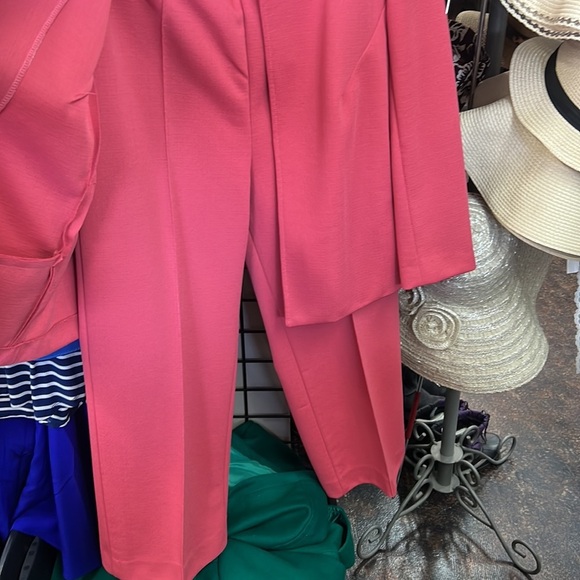 Vintage Pykettes 2pc Salmon Pink Pant Suit Set Size 20 - Picture 3 of 5